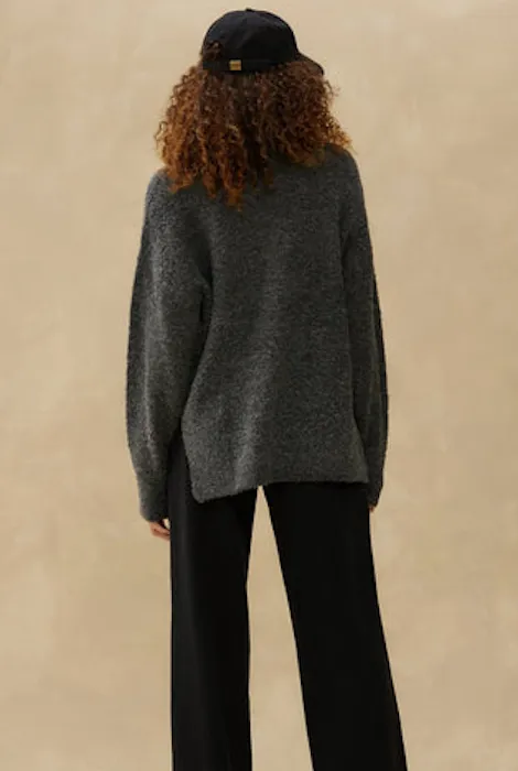 Kuwalla Tee Boucle Boatneck Sweater - Charcoal