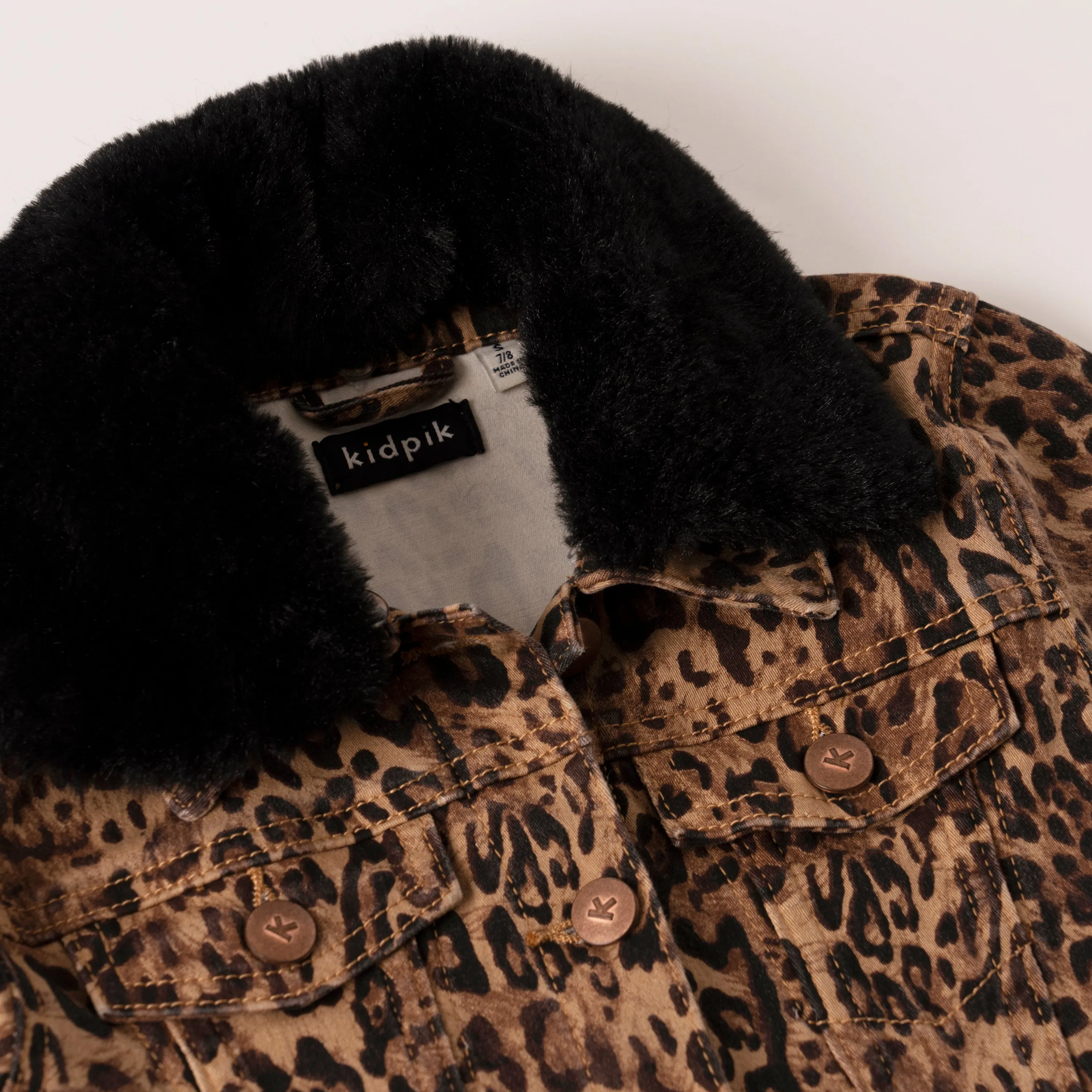 Leopard Fur Trim Jacket