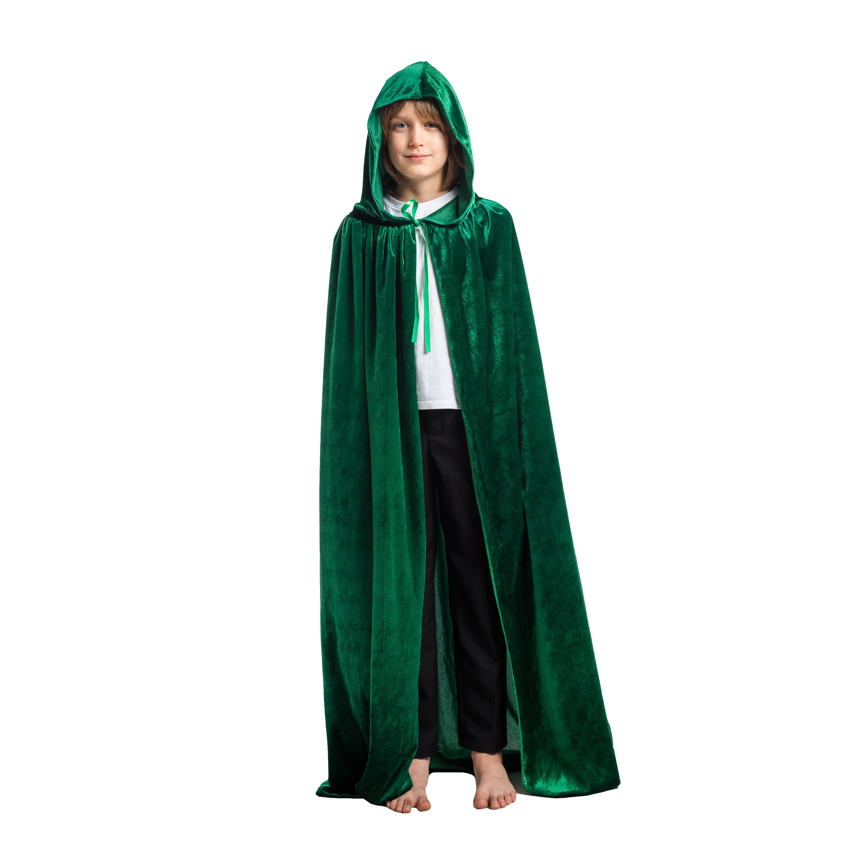 Long Hooded Cloak Velvet Cape Red Riding Hood Cosplay Costume