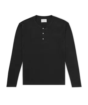 Long Sleeve Henley - Black