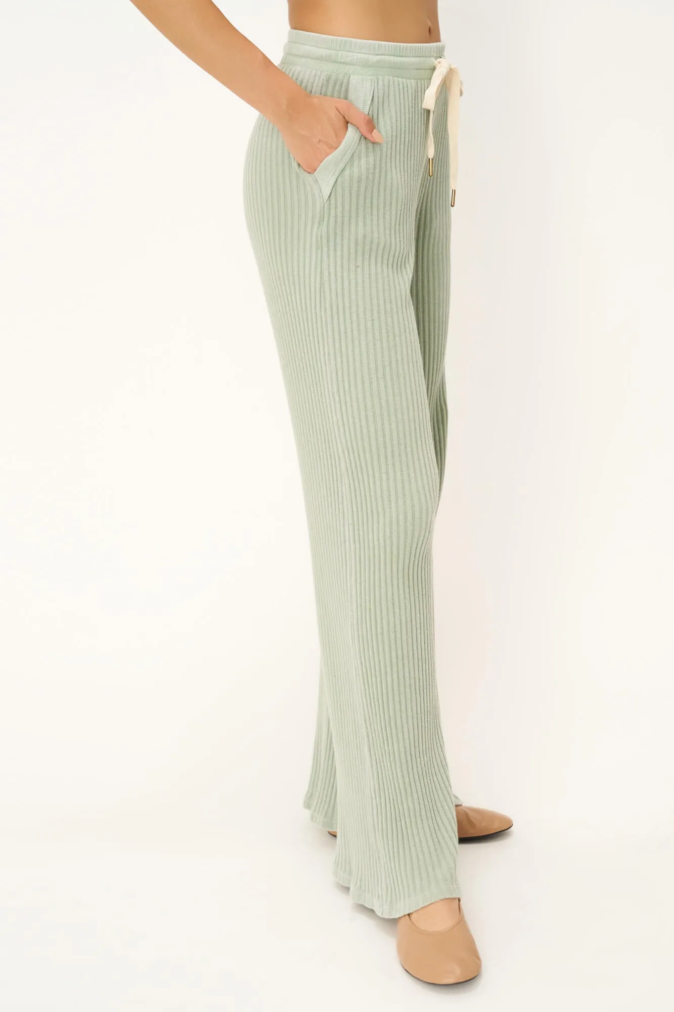 Louise Washed Sweater Rib Pant - MW Endless Sky