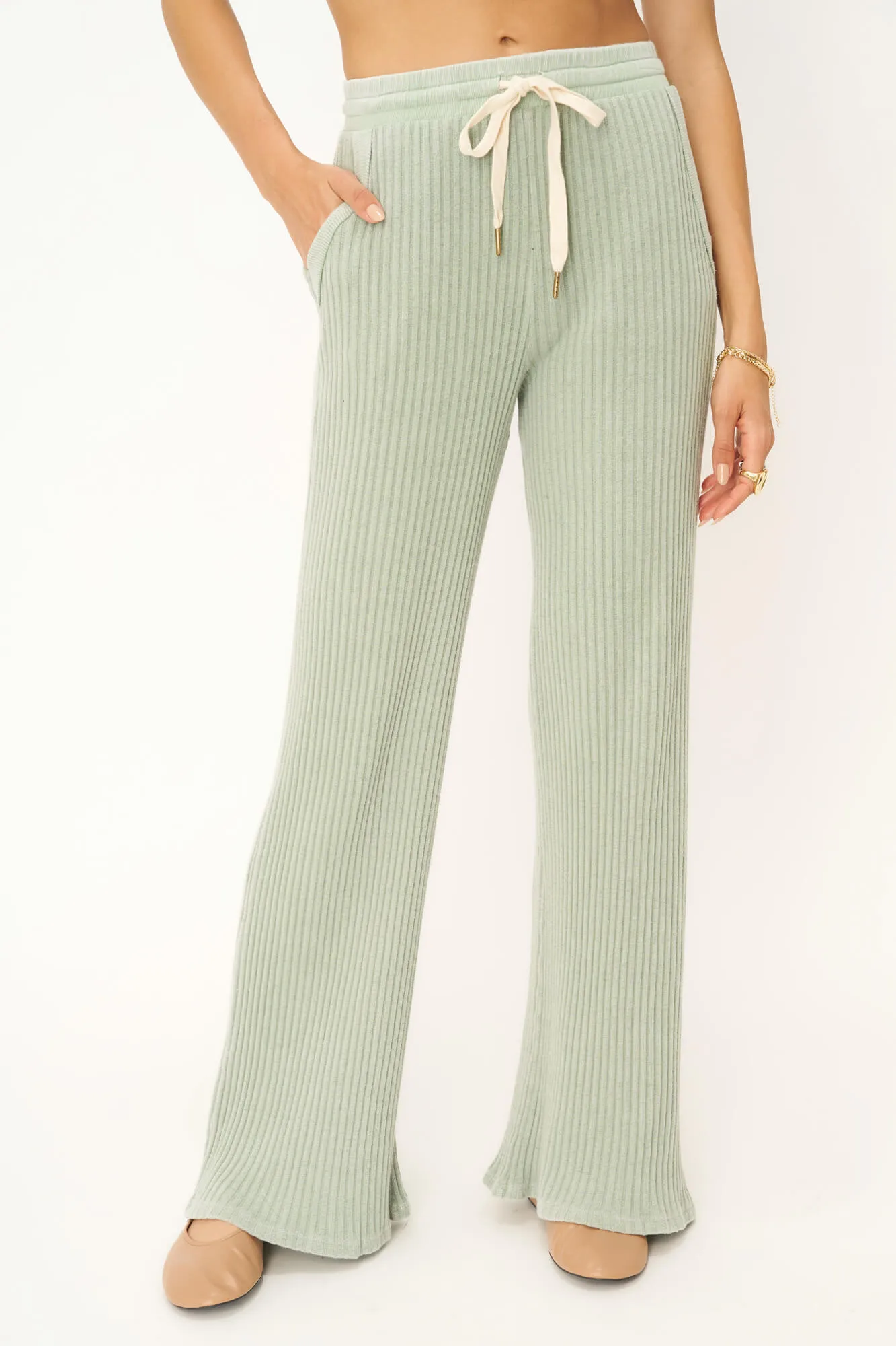 Louise Washed Sweater Rib Pant - MW Endless Sky