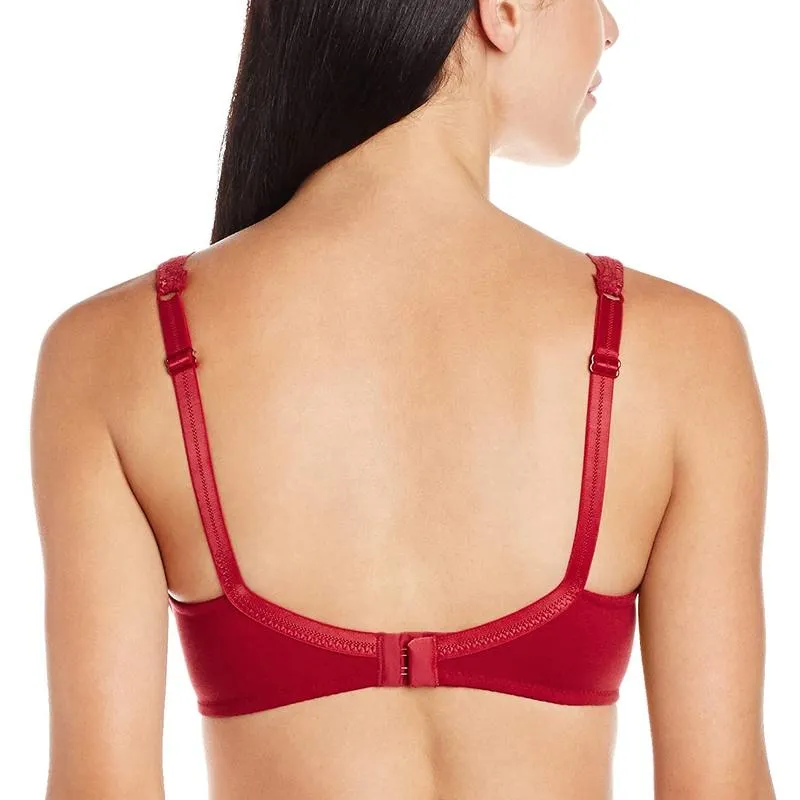 Lovable Women's Non Padded Lace Bra Maroon