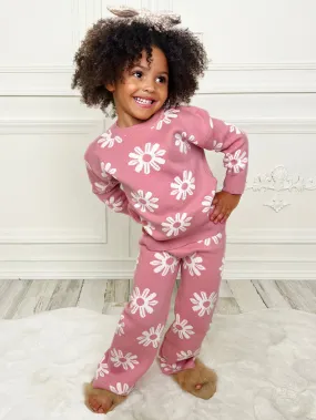 Love 2 Lounge Flower Knit Sweatpants Set