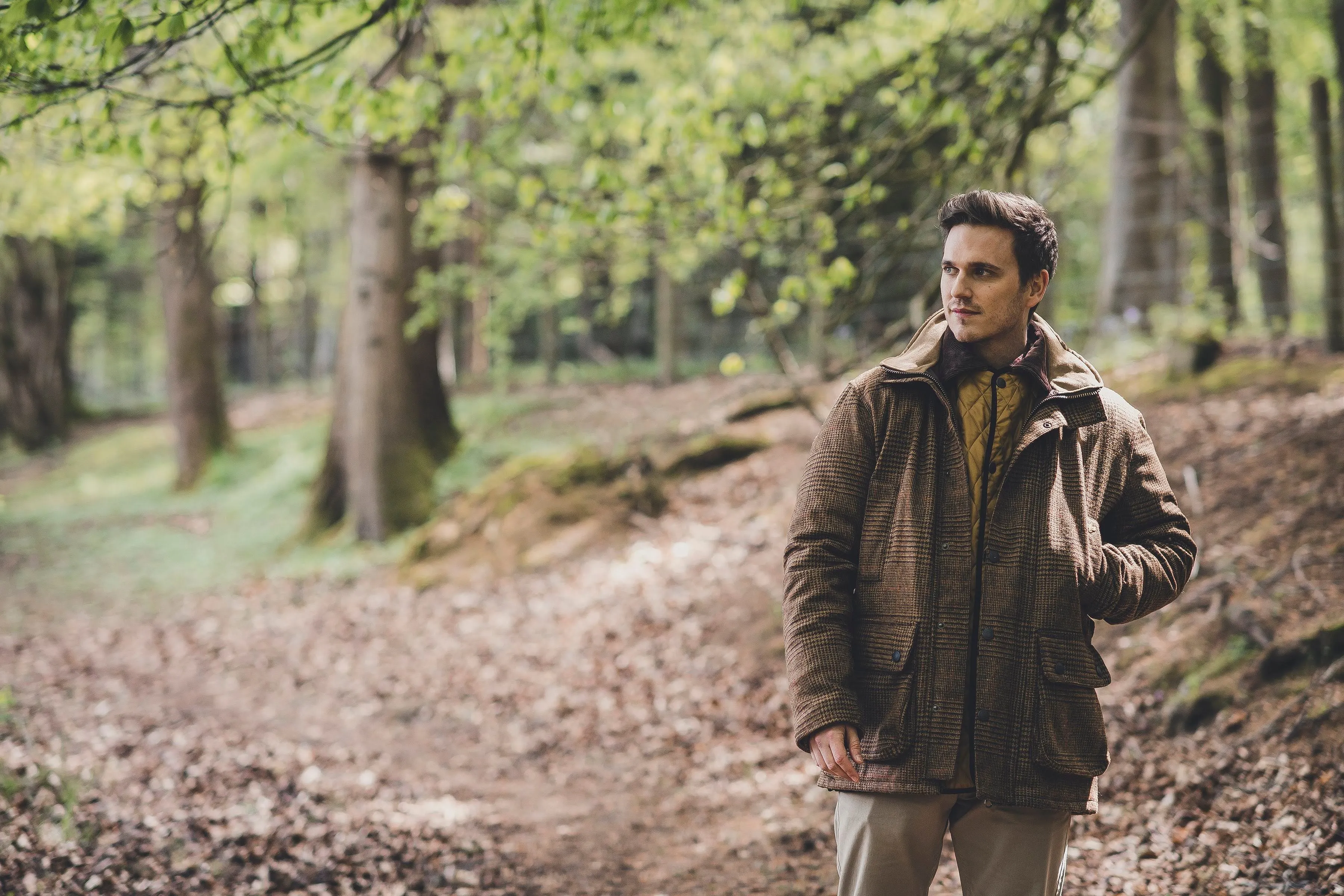 Lowland Hybrid Tweed Shooting Jacket - Brown Check