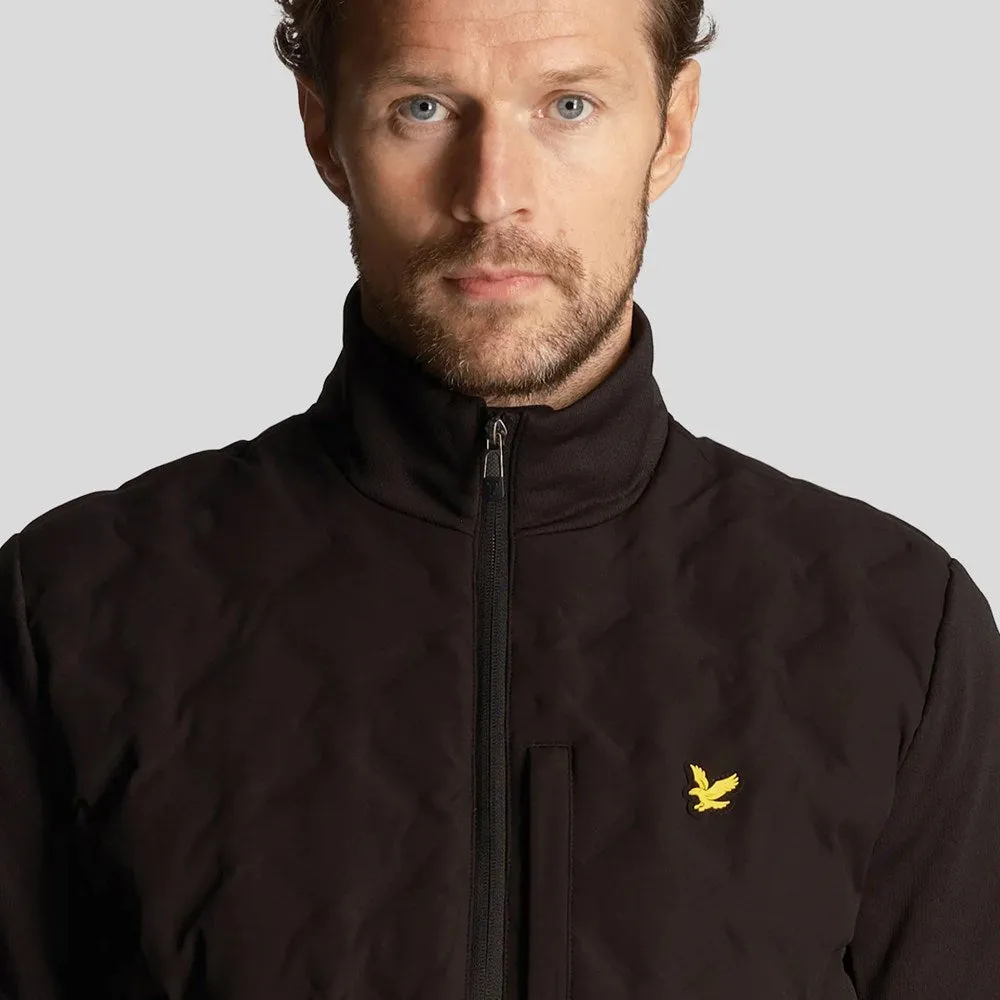 Lyle & Scott Welded Check Fleece Golf Jacket - Jet Black