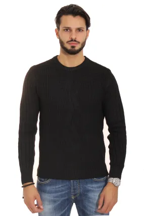 Maglione Uomo Pullover Girocollo Fantasia Treccia Art. Mg70