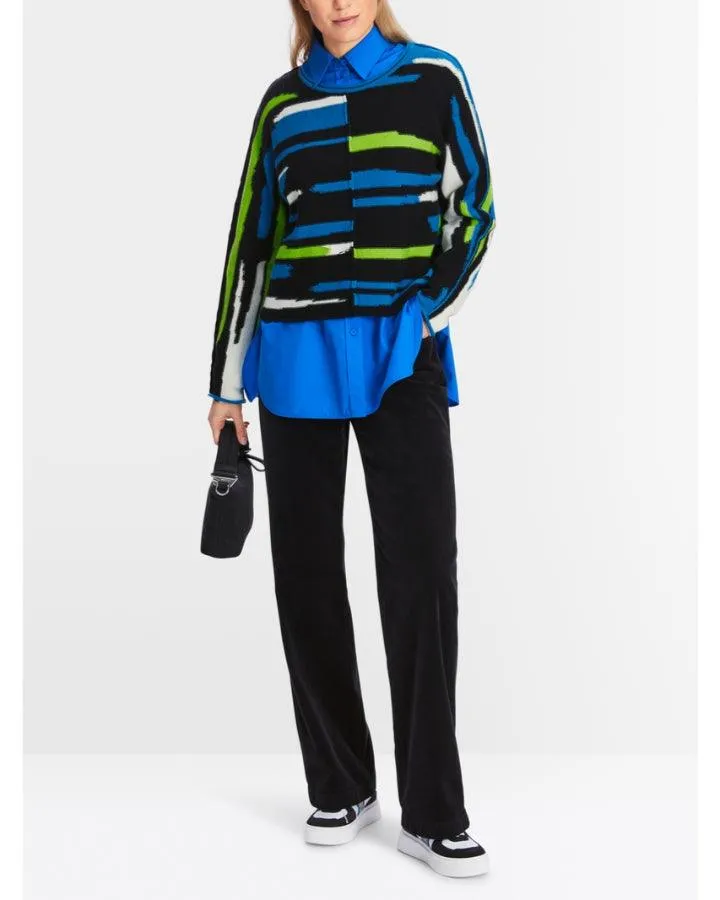 Marc Cain Asymmetric Stripe Pattern Sweater