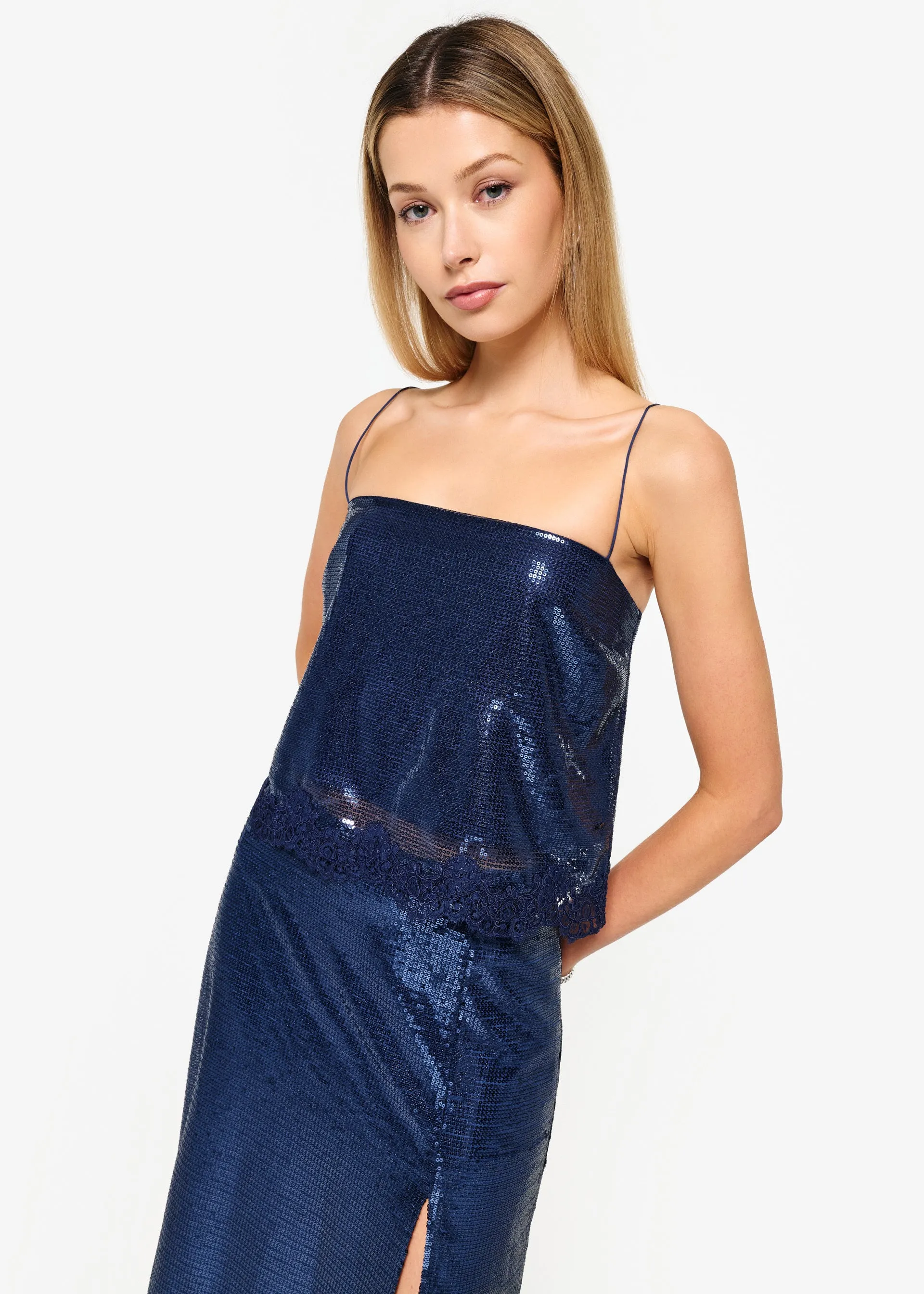 Marceli Sequin Camisole Dark Mirage