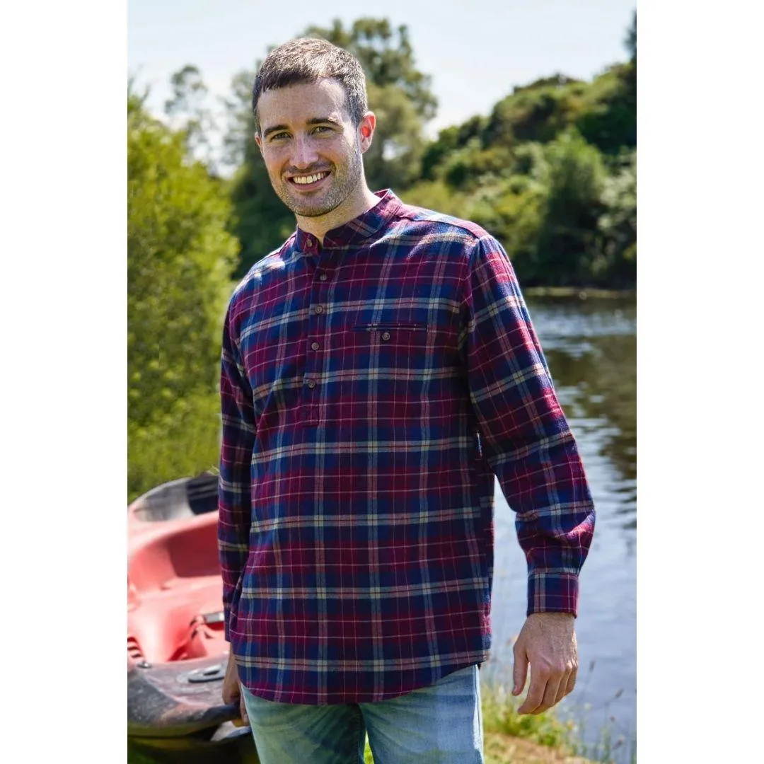 Maroon Flannel Grandfather Shirt