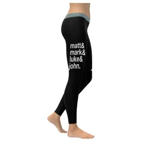 Matt & Mark & Luke & John Funny Christian Jesus Upf40  Womens Leggings - Christian Leggings For Women