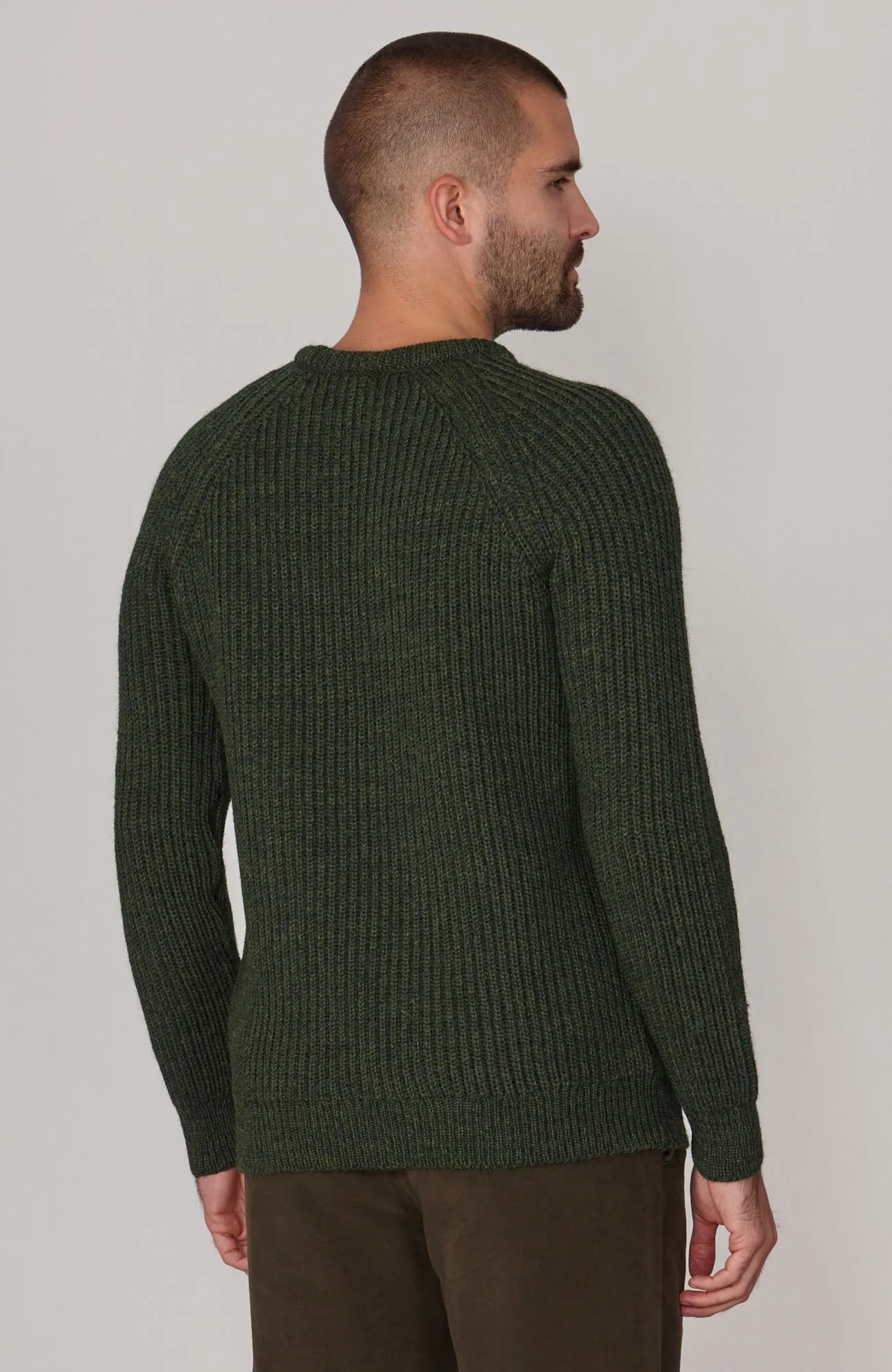 Mens British Wool Heavyweight Ribbed Jumper