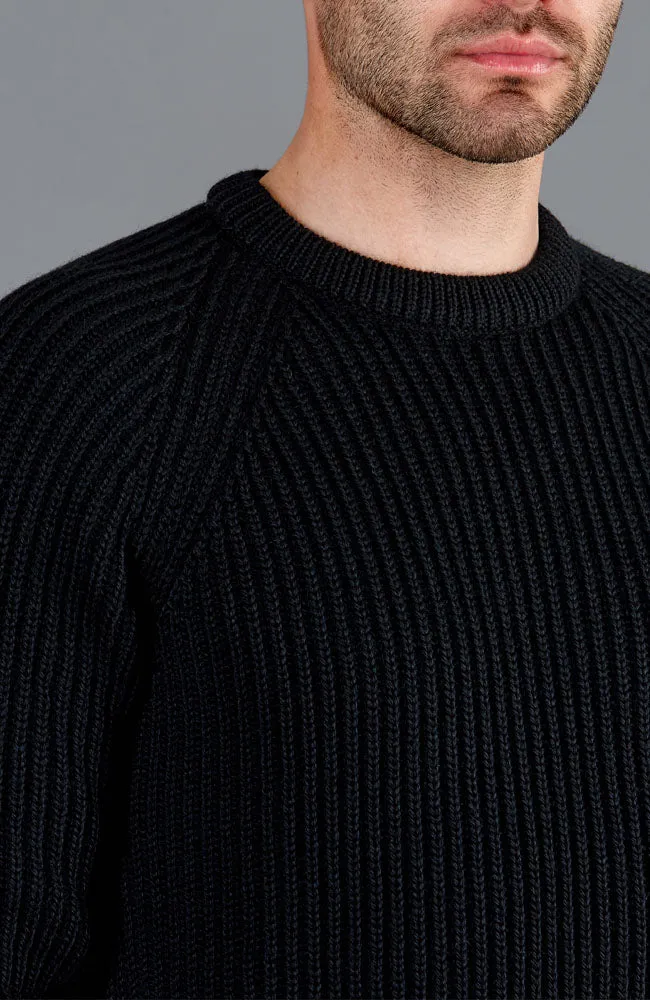 Mens British Wool Heavyweight Ribbed Jumper