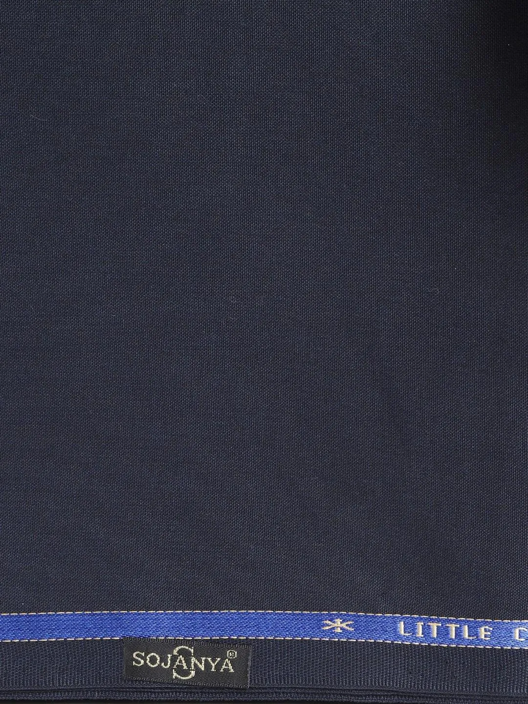 Men's Cotton Blend Blue Shirt (2.25 M) & Nblue Trouser (1.2 M) Unstitched Fabric Combo - Sojanya