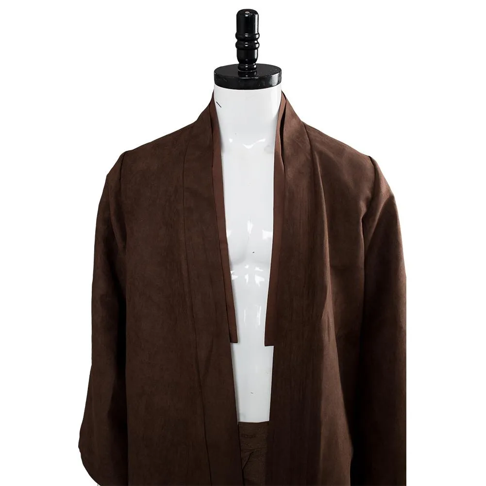 Mens Jedi Anakin Skywalker Cosplay Costume Knight Tunic Uniform Brown Vision