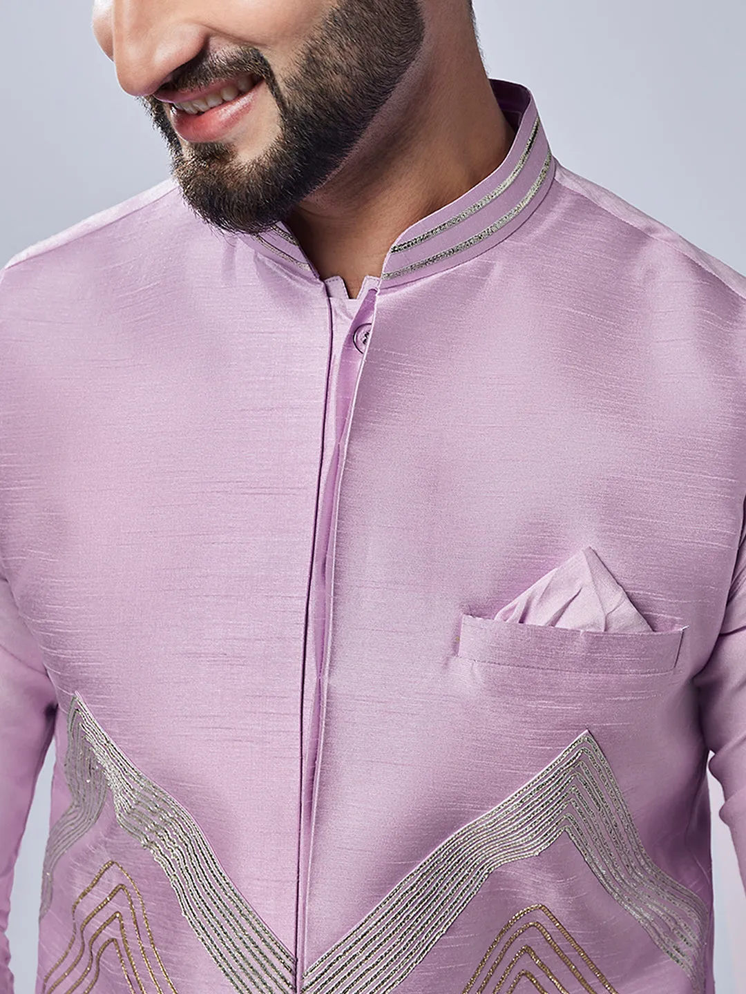 Men's Lavender Nehru Jacket (Set of 1)