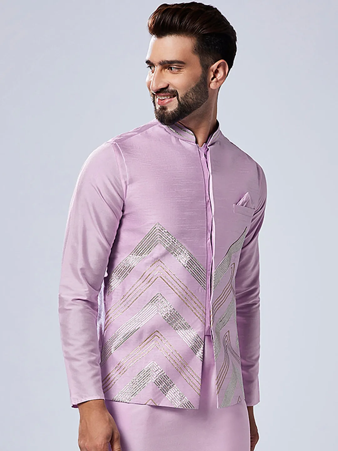 Men's Lavender Nehru Jacket (Set of 1)