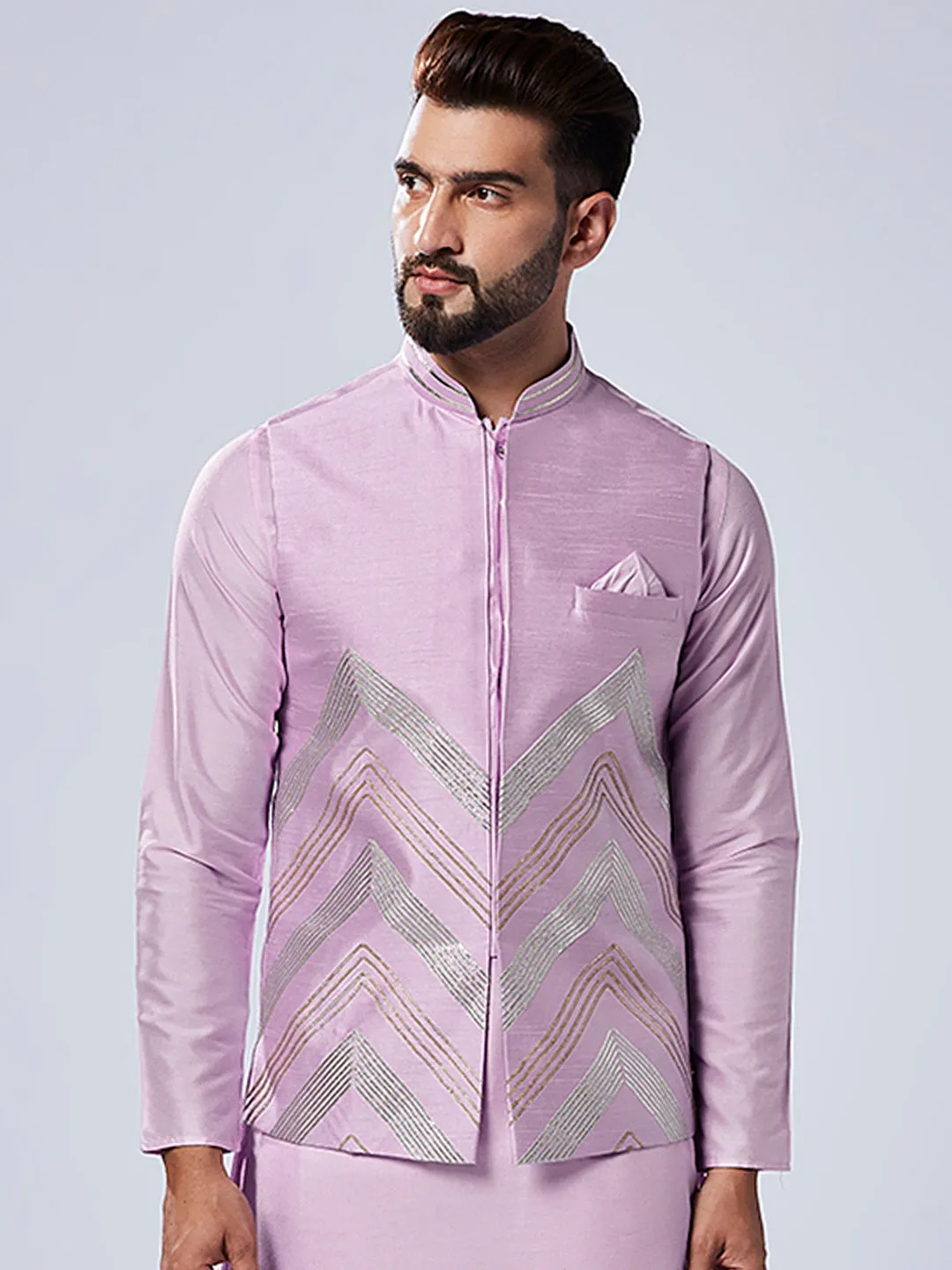 Men's Lavender Nehru Jacket (Set of 1)