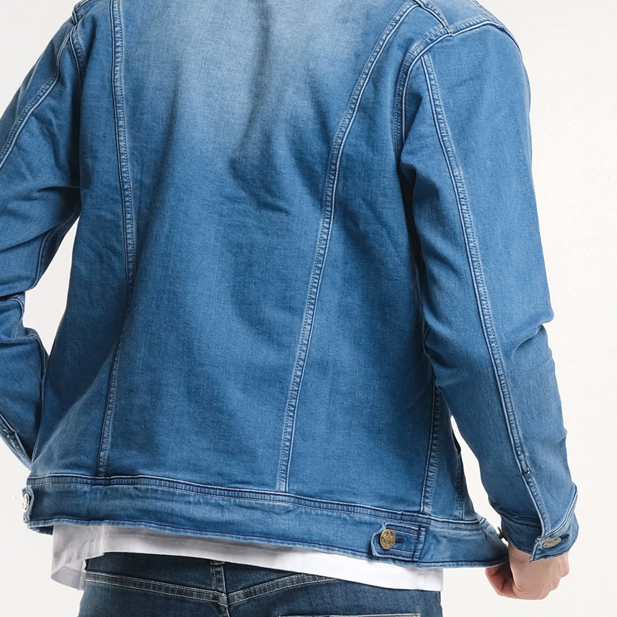 MENS MID BLUE DENIM JACKET