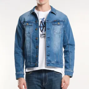 MENS MID BLUE DENIM JACKET