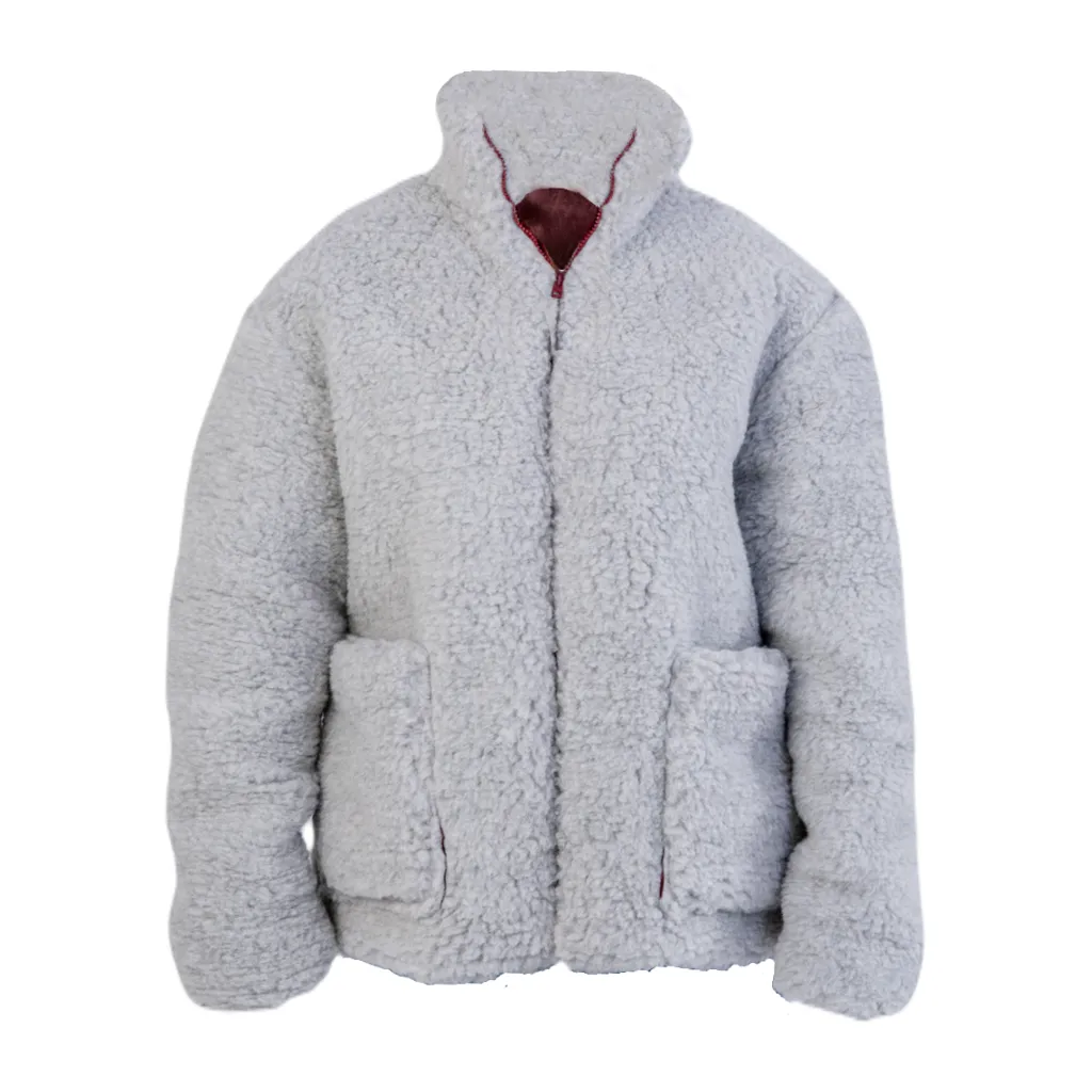 Men's Oversized Wool Jacket - Light Grey