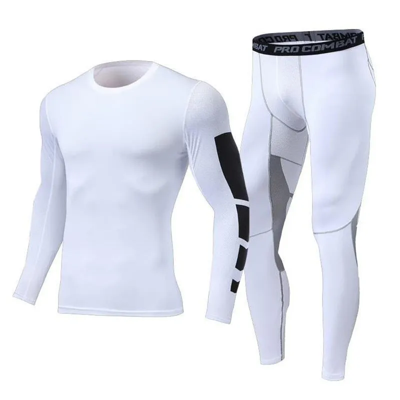 Men's Running Tracksuit Training Fitness Sportswear Set Compression Leggings Sport Clothes Gym Tight Sweatpants Rash Guard Lycra v1