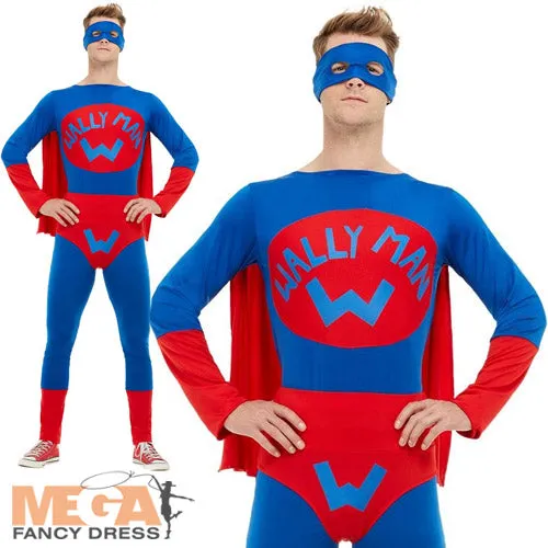 Mens Wallyman Funny Superhero Stag Night Party Costume