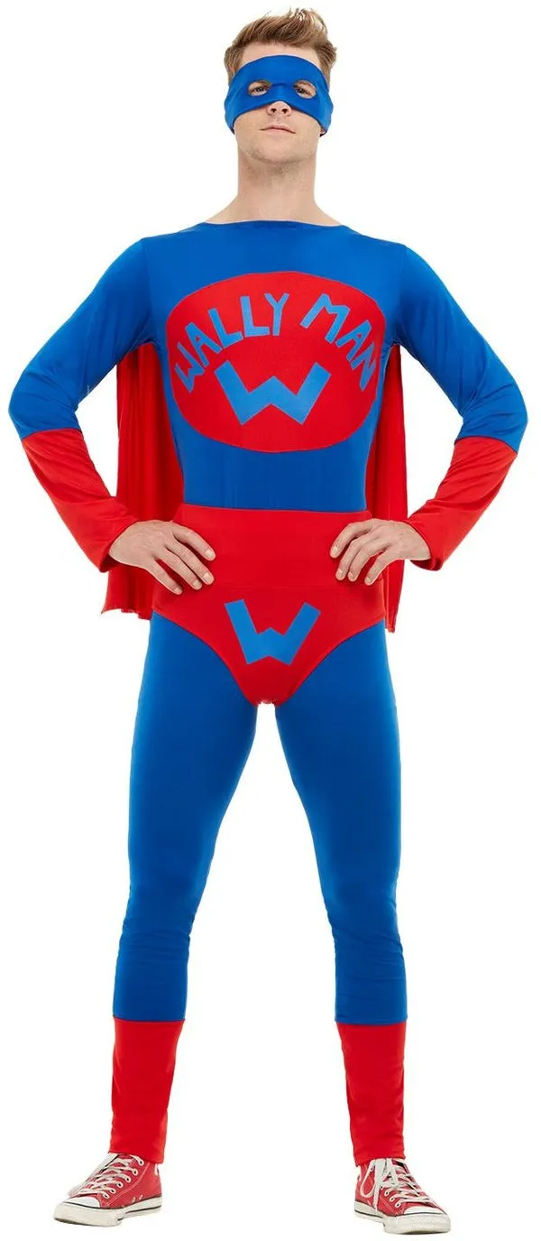 Mens Wallyman Funny Superhero Stag Night Party Costume