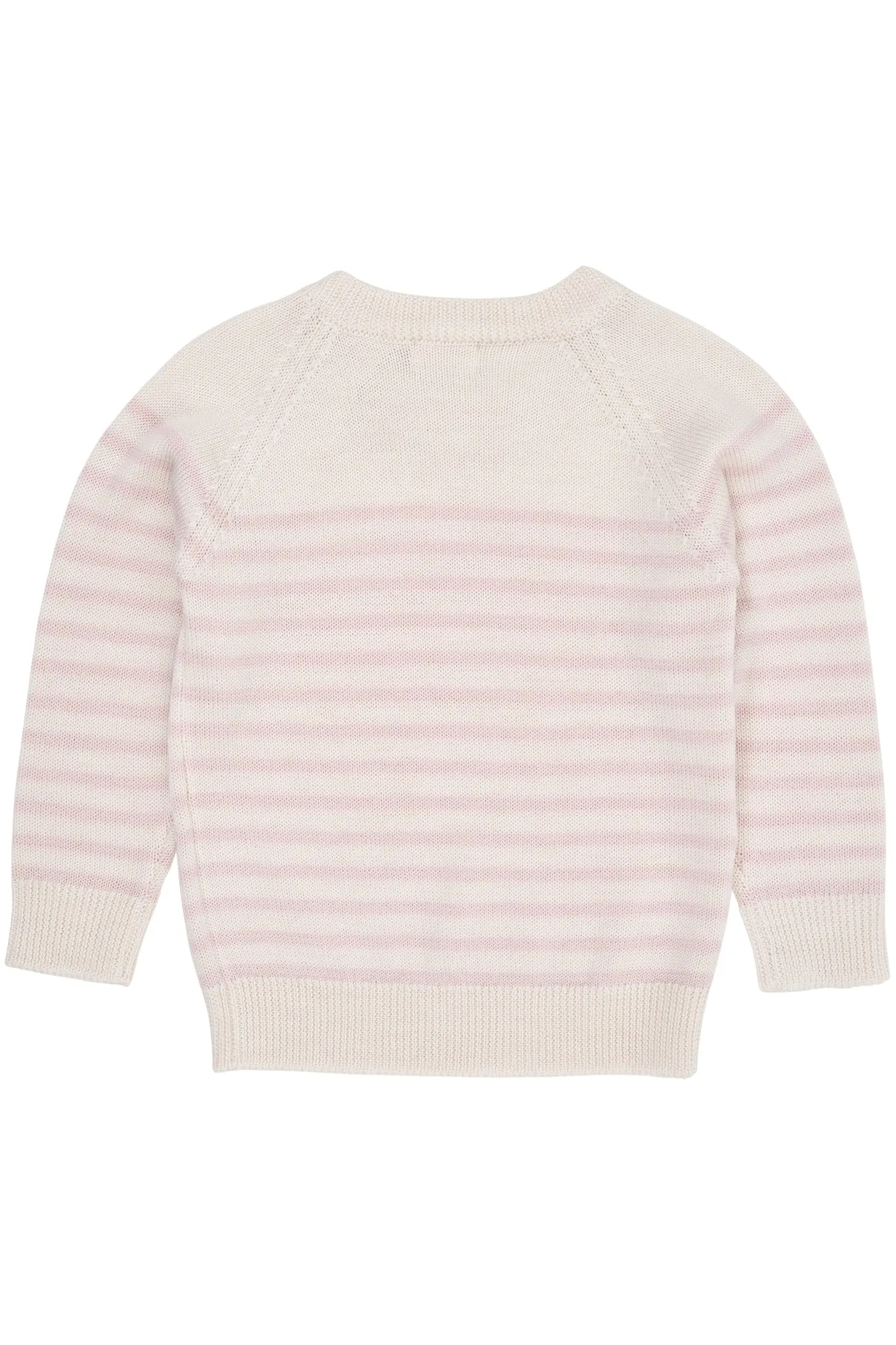 MERINO CLASSIC STRIPED PULLOVER - CREAM/DUSTY ROSE STRIPE