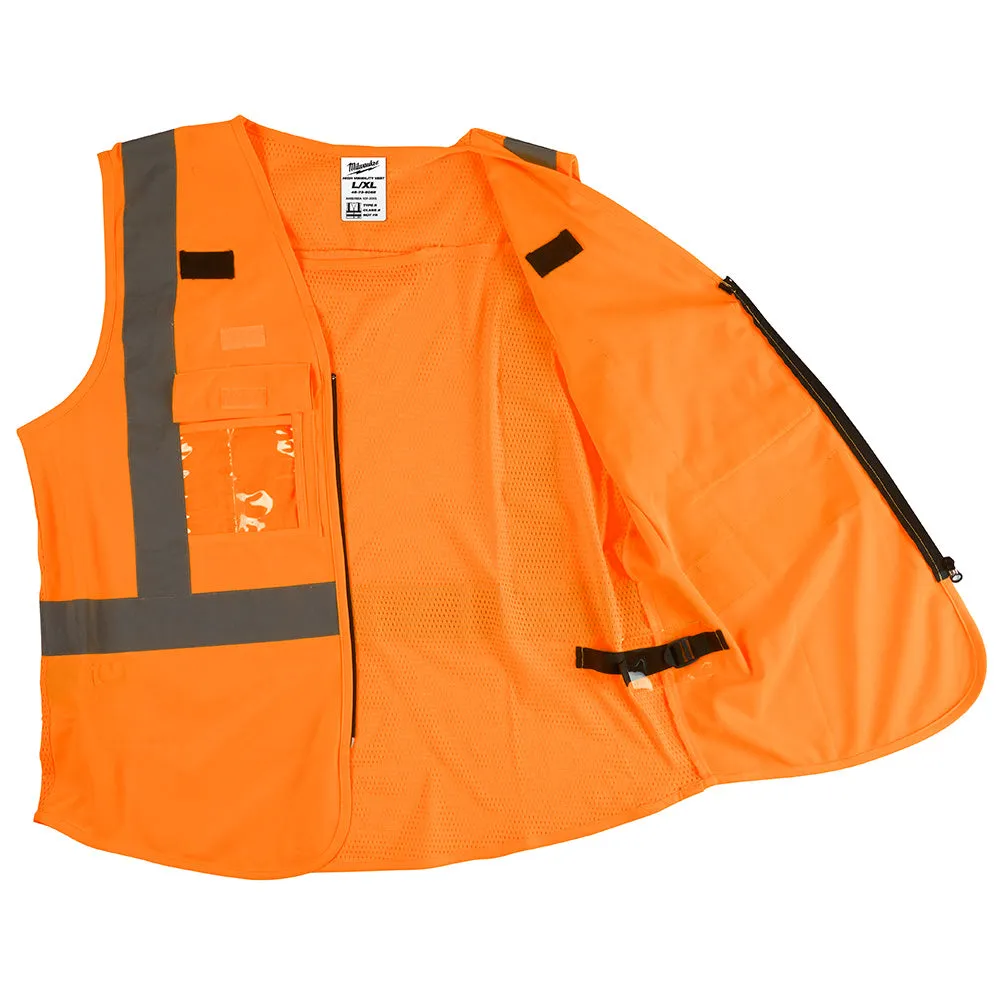 Milwaukee 48-73-5032 High Visibility Orange Safety Vest - L/XL