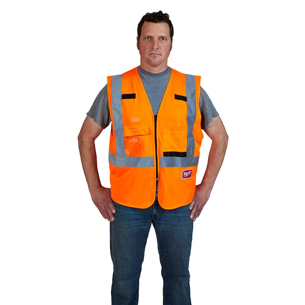 Milwaukee 48-73-5032 High Visibility Orange Safety Vest - L/XL