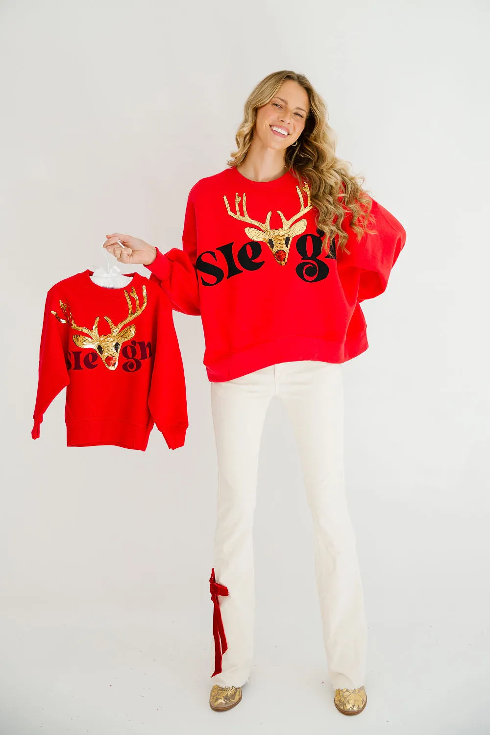 MINI KIDS REINDEER SLEIGH PULLOVER