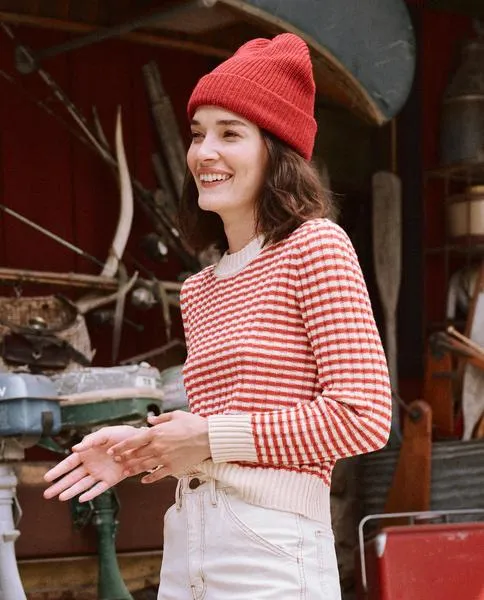 Mini Striped Shrunken Sweater by The Great // Final Sale