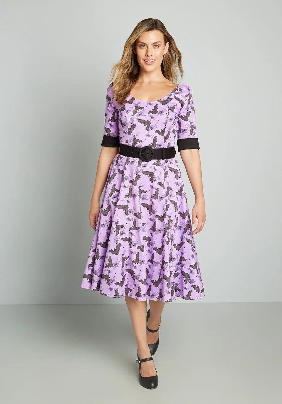 ModCloth x Collectif Oh So Fearful and Bright Swing Dress