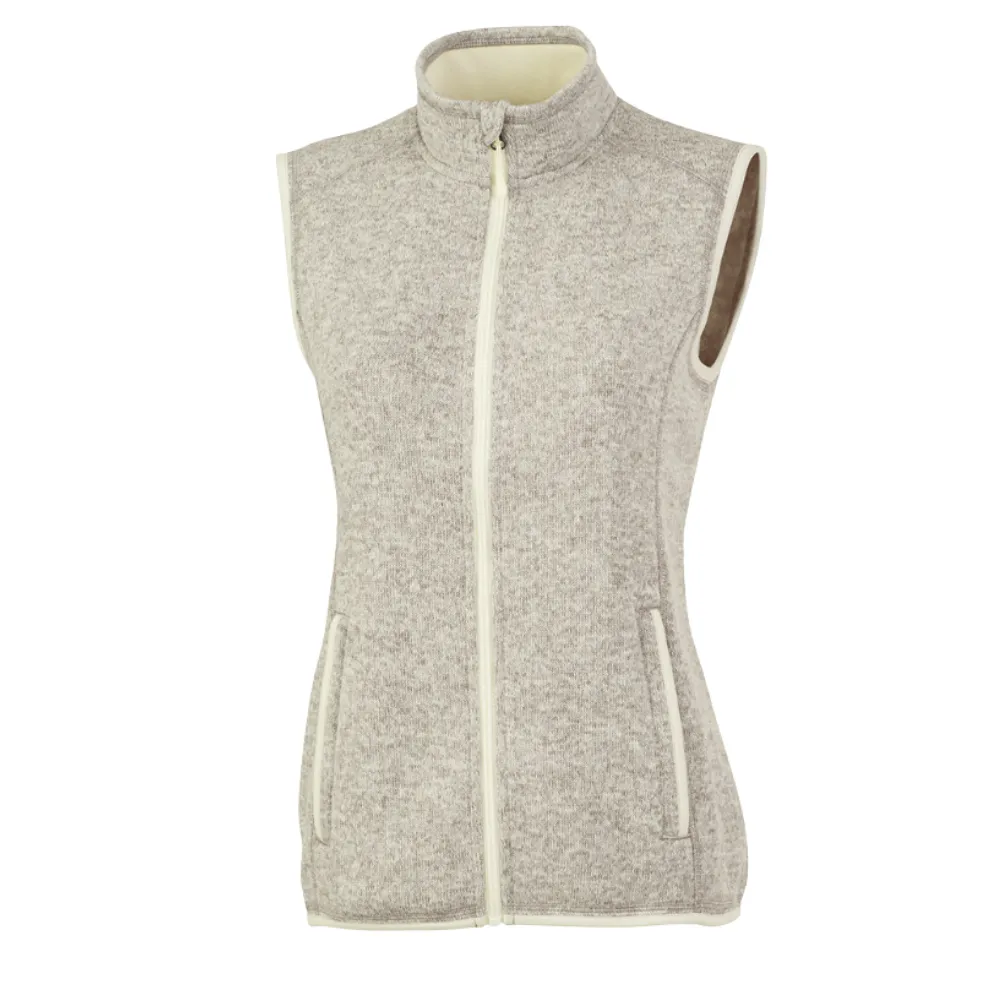 Monogram Embroidered Knit Fleece Vest for Women