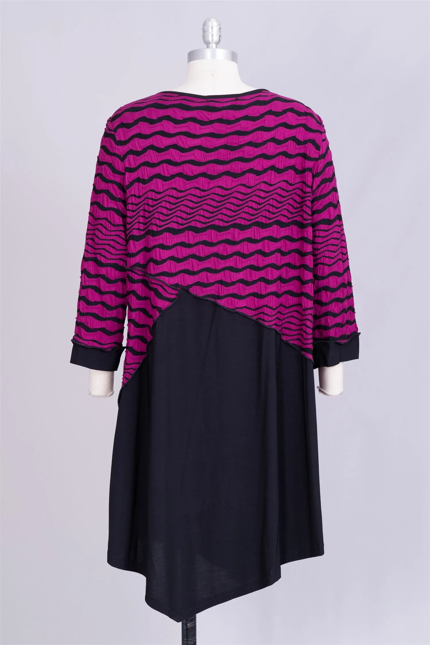 Moonlight 8966 Colorblock Asymmetrical Knit Dress