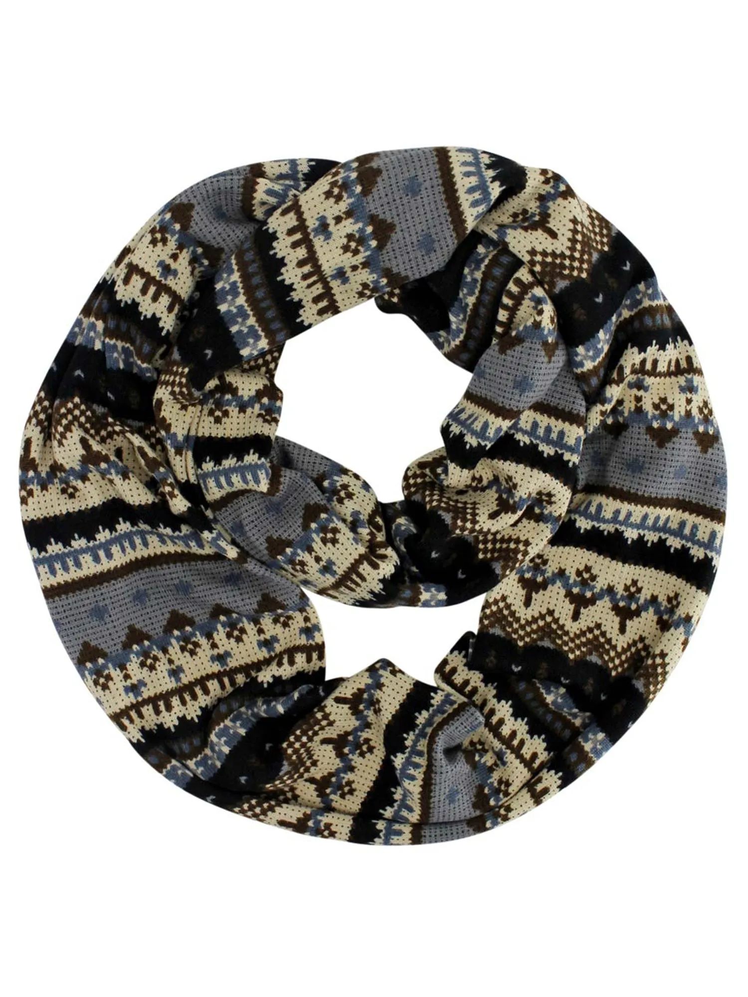 Multicolor Winter Holiday Pattern Circle Infinity Scarf