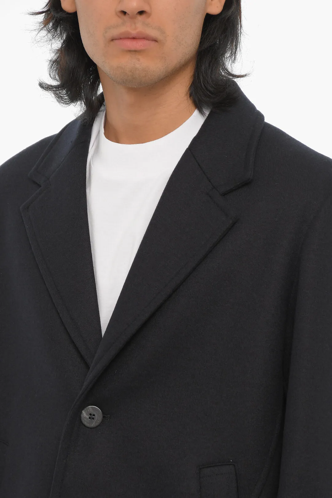 Neil Barrett Solid Color Wool Blend Coat