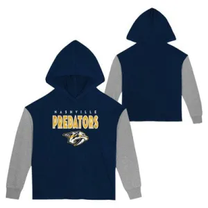 New - NHL Nashville Predators Girls' Long Sleeve Poly Fleece Hooded Sweatshirt - S