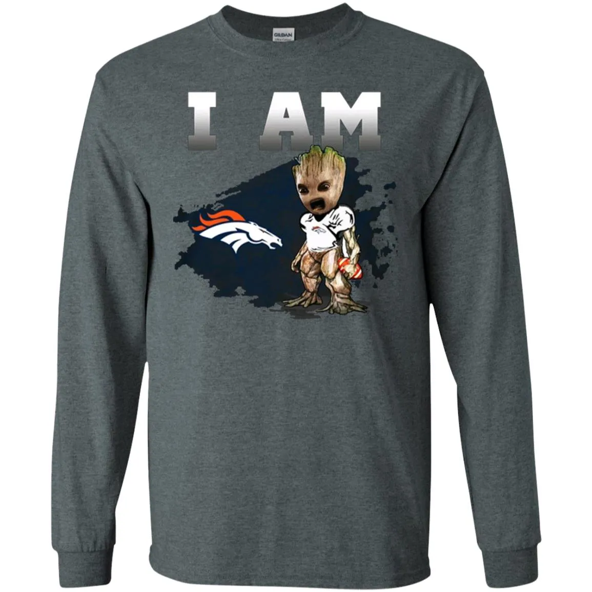 Nfl Denver Broncos I Am Groot T-shirt Men Long Sleeve Shirt