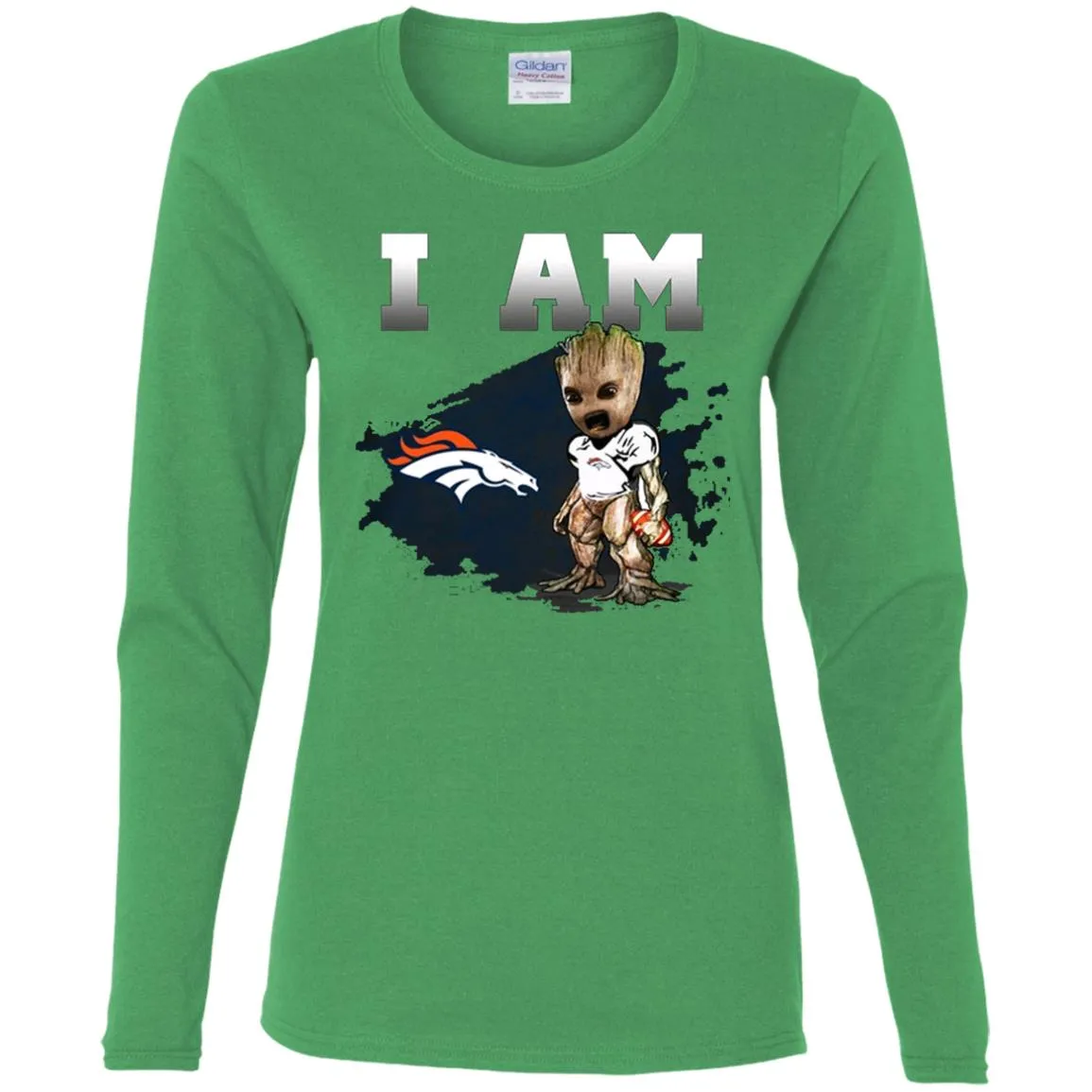 Nfl Denver Broncos I Am Groot T-shirt Women Long Sleeve Shirt