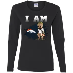 Nfl Denver Broncos I Am Groot T-shirt Women Long Sleeve Shirt