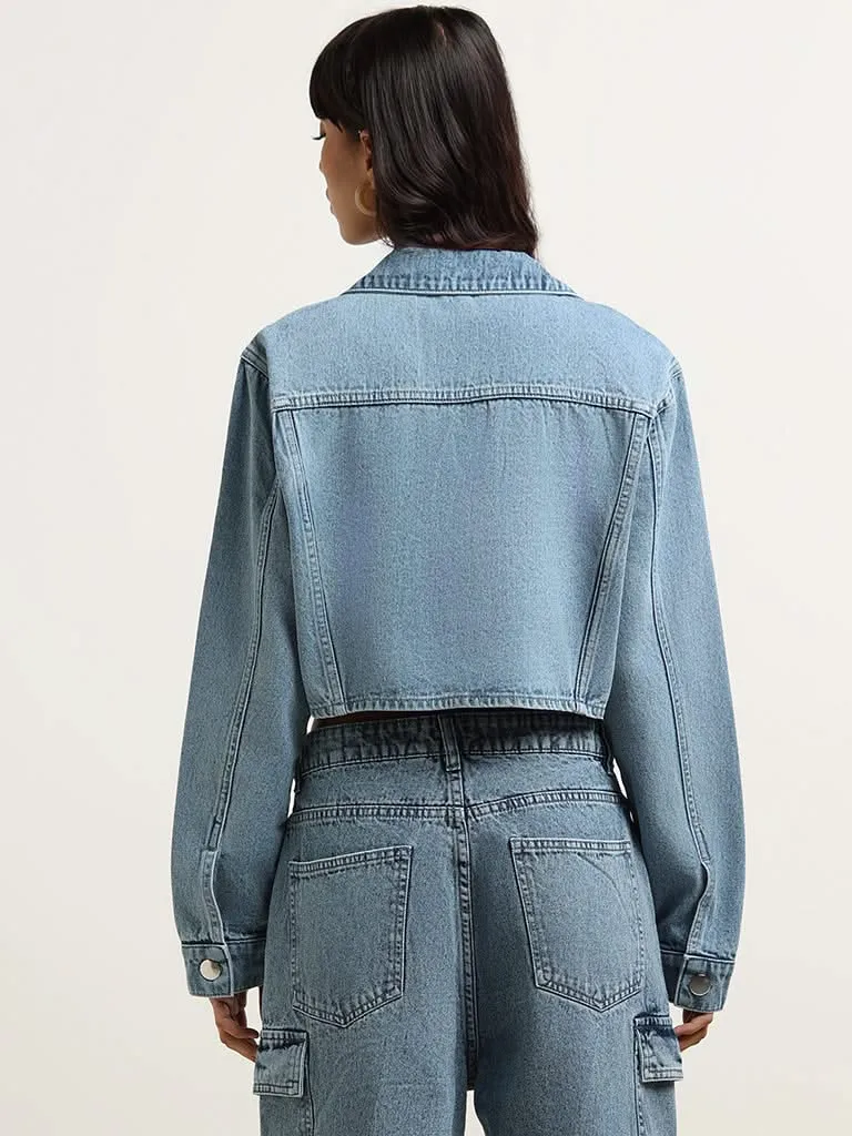 Nuon Blue Denim Cropped Jacket