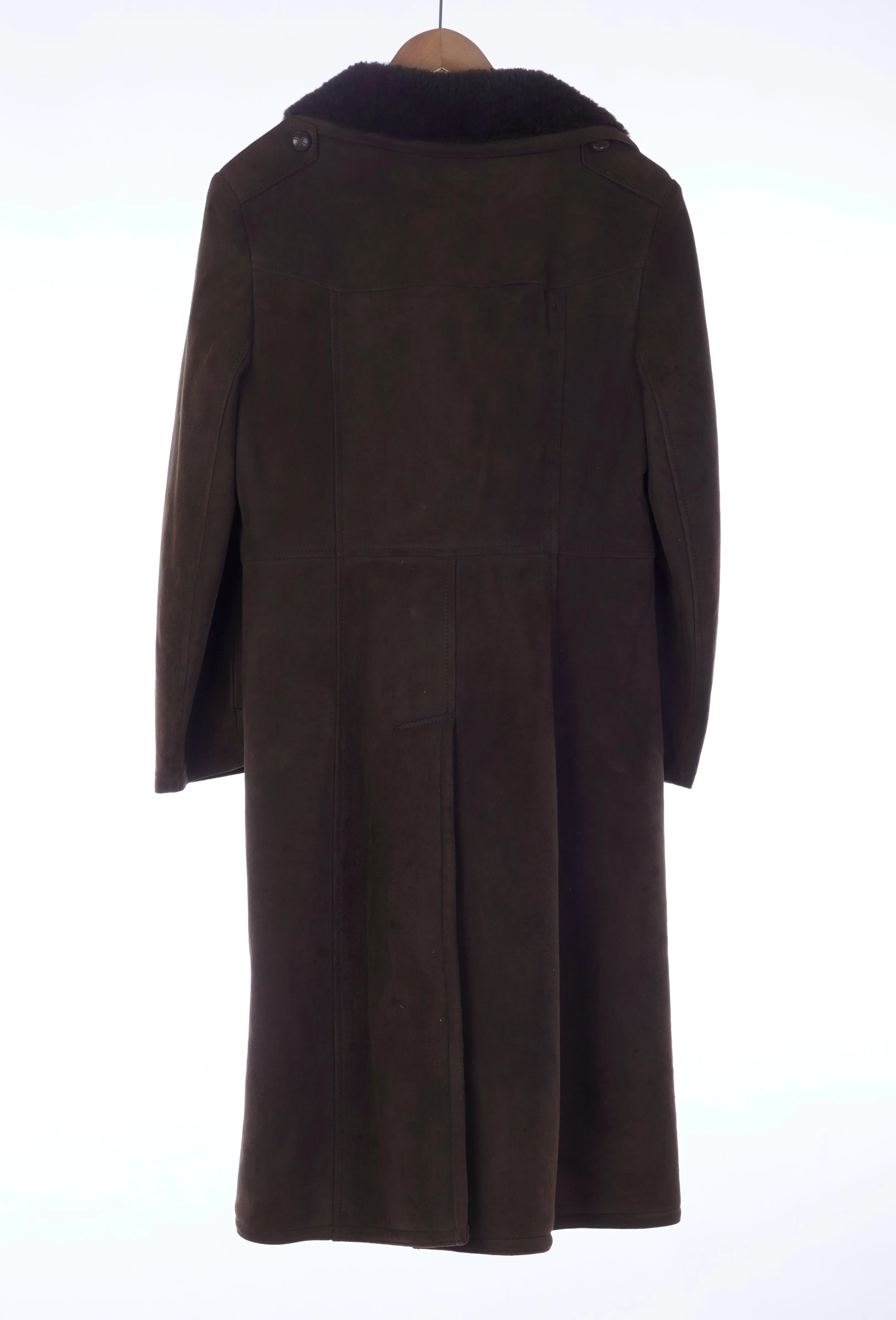 Oakleaf Sheepskin Brown Long Sleeved Coat UK Size 10.