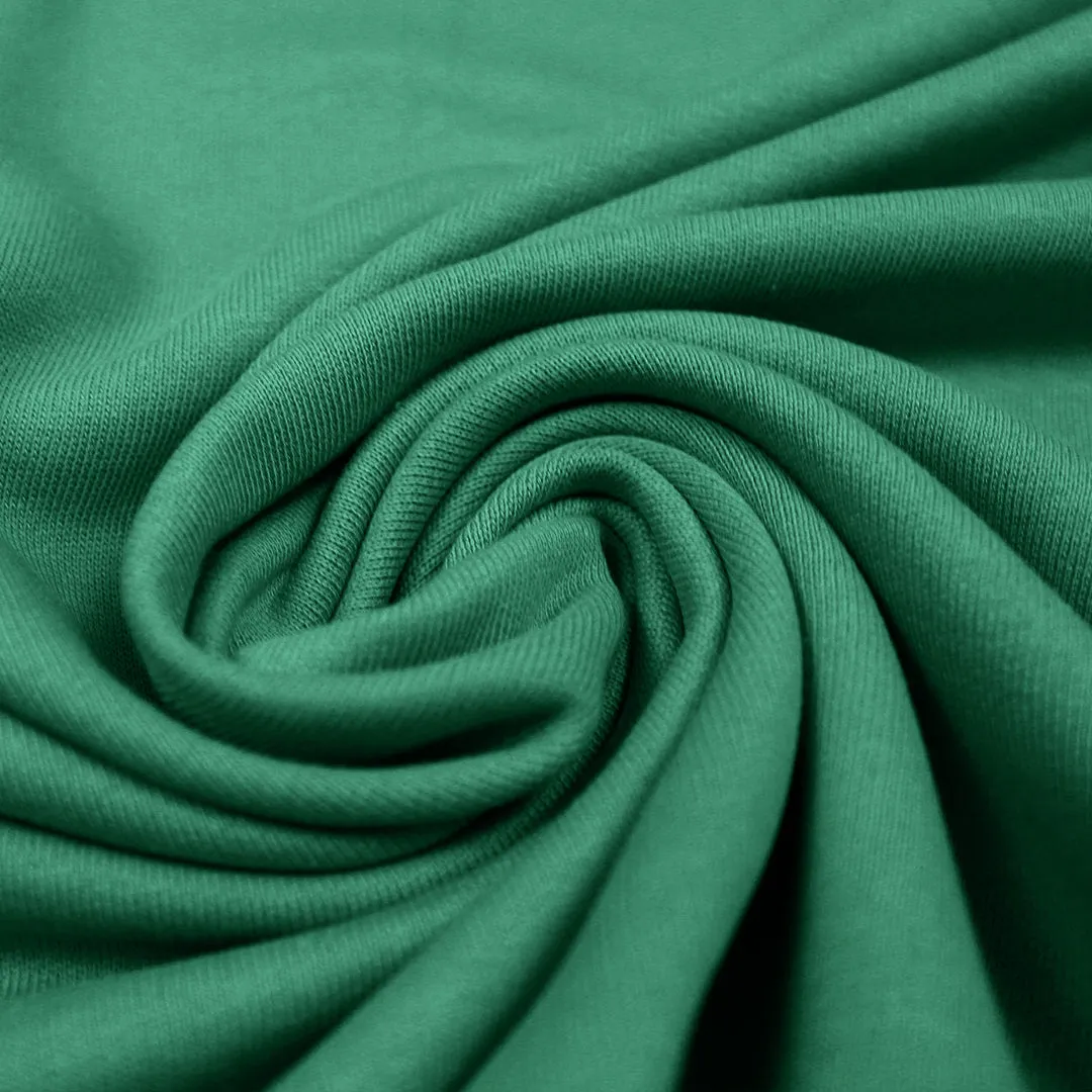 organic cotton fleece-backed sweatshirt knit - alpine green