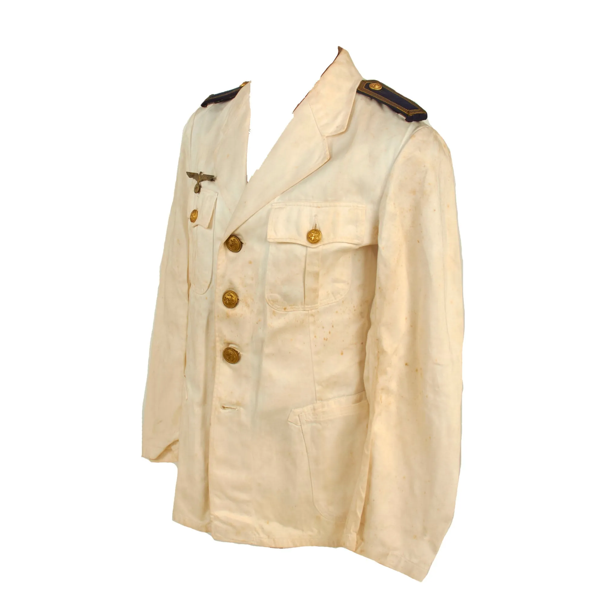 Original German WWII Kriegsmarine Obermaat Petty Officer White Summer Uniform Tunic with Waistcoat