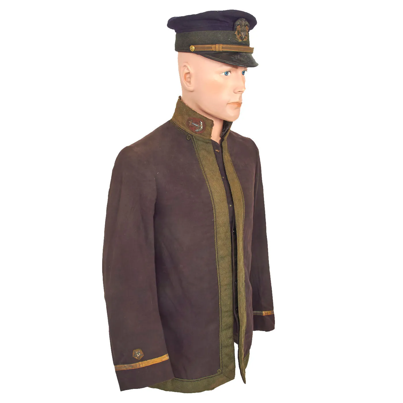 Original U.S. WWI Navy Named M1895 Pattern Undress Jacket with Forage Cap - Dated 1918