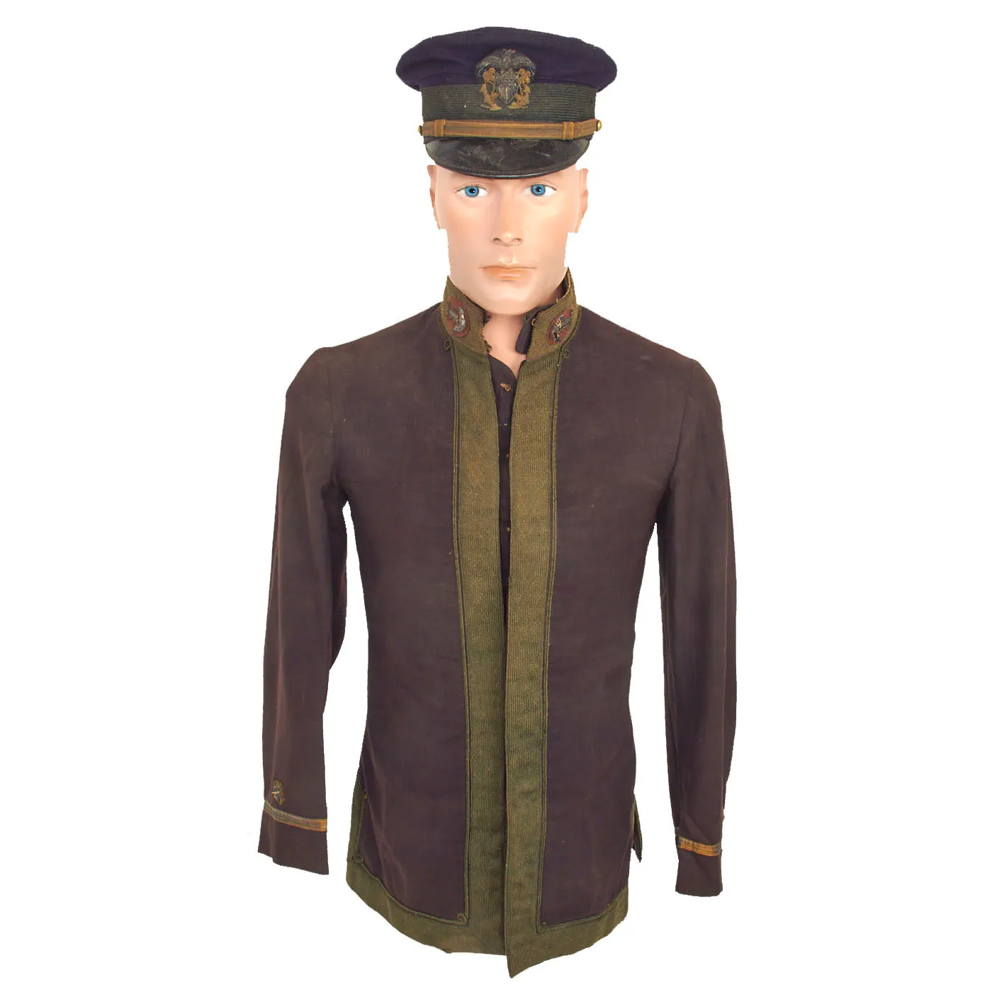 Original U.S. WWI Navy Named M1895 Pattern Undress Jacket with Forage Cap - Dated 1918