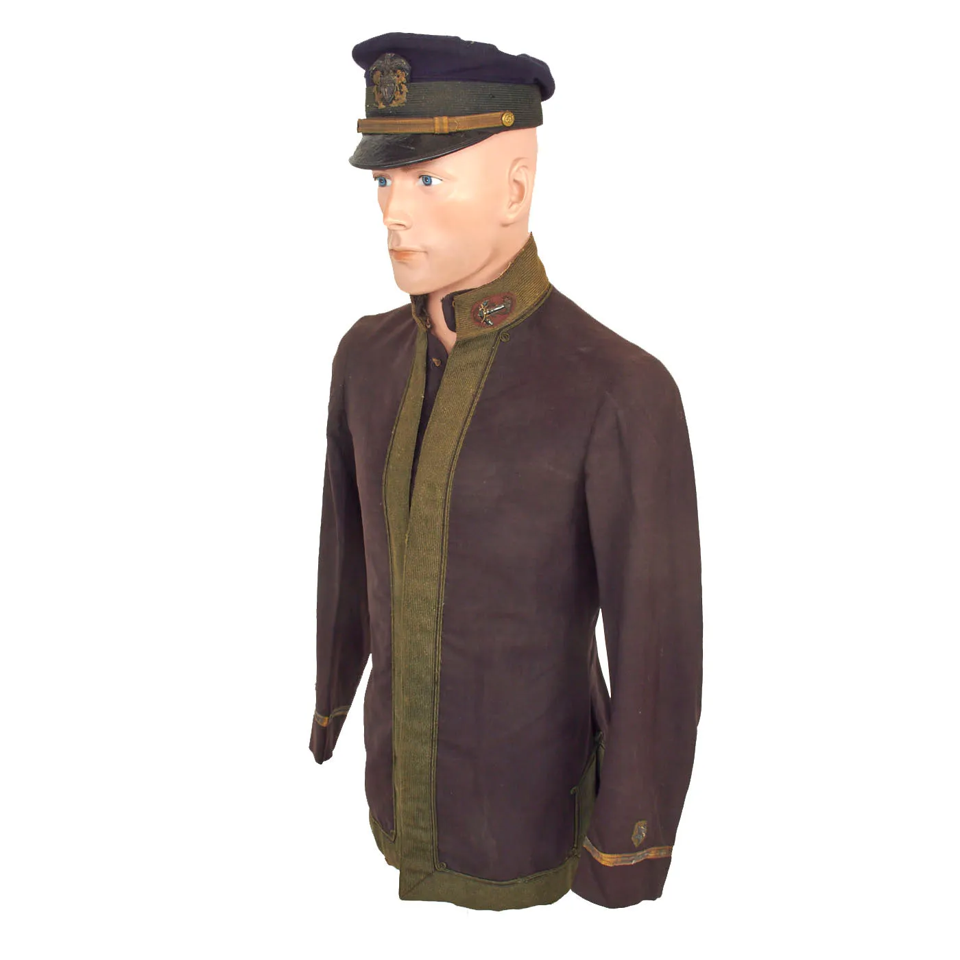 Original U.S. WWI Navy Named M1895 Pattern Undress Jacket with Forage Cap - Dated 1918