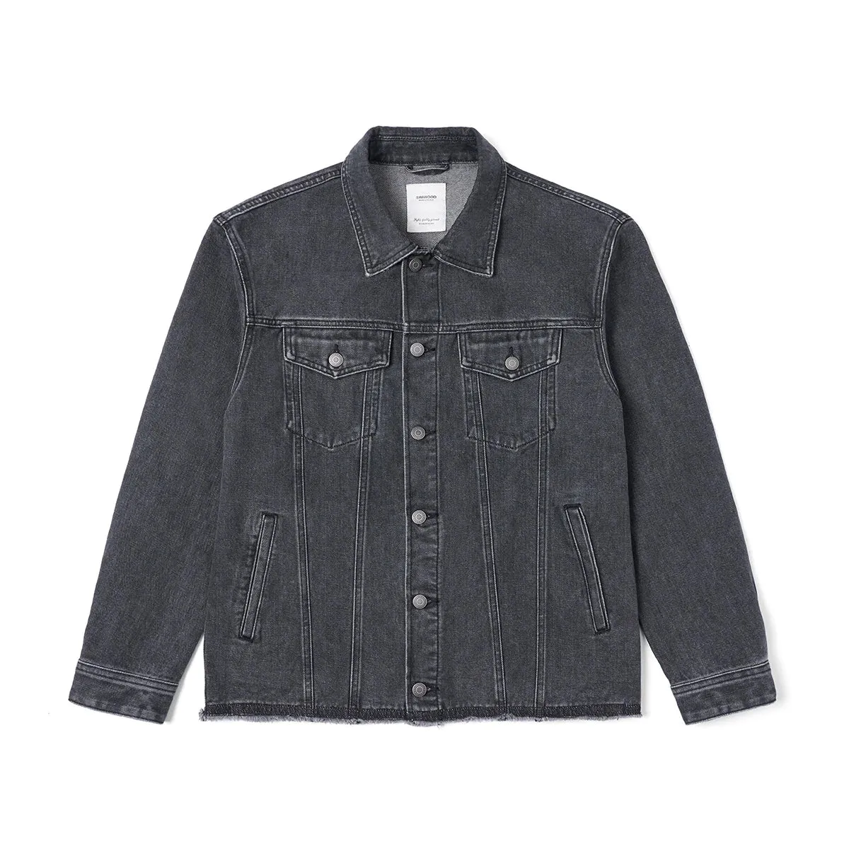 Oversize Denim Jackets with Raw Hem - 100% Cotton Fabric